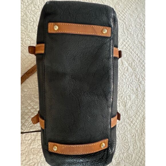 Dooney and Bourke Florentine Pebble Grain Leather Satchel, Black/Brown. - Picture 5 of 15